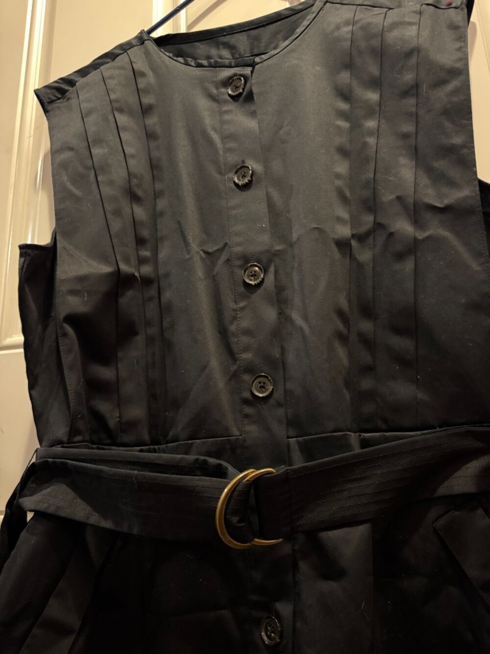 Banana Republic Cotton Satin Shirtdress Midi Button Front Belted Dress $130.00 - Picture 3 of 9